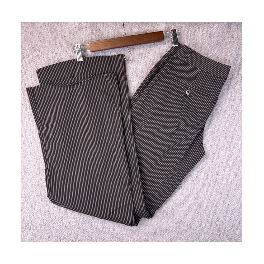 Theory Black Pinstripe Wide Leg Dress Pants Women Size 4 Career Manager Holidays